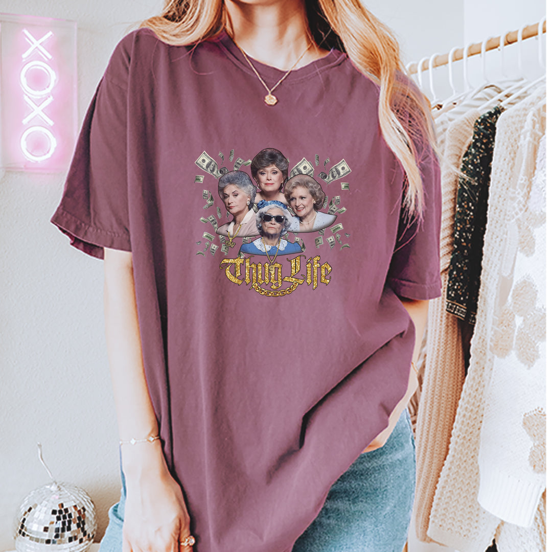 Golden Chain Thug Life Girls Vintage Soft Unisex T-shirt 