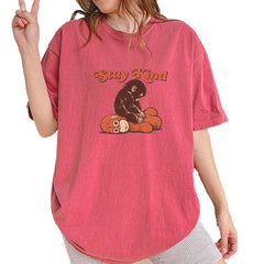 Punch Stay Kind Macaque Vintage Soft Unisex T-shirt Brick
