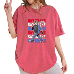 Say Drake Smiling Meme Mustard Vintage Soft Unisex T-shirt Brick