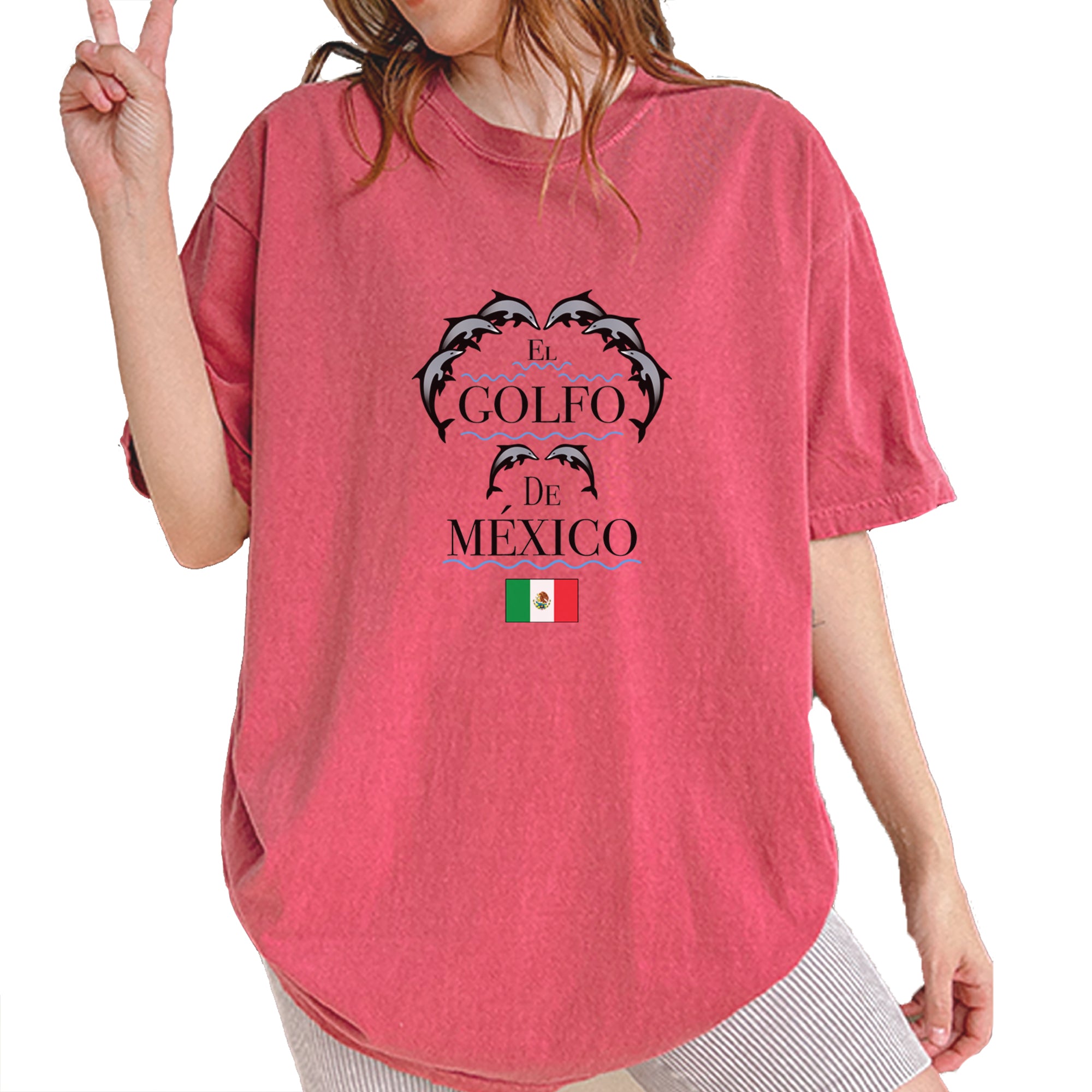 El Golfo De Mexico Dancing Dolphins Vintage Soft Unisex T-shirt Brick
