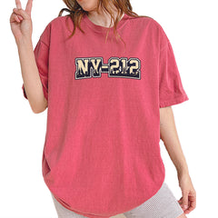 New York City 212 Area Code Skyline  Vintage Soft Unisex T-shirt Brick