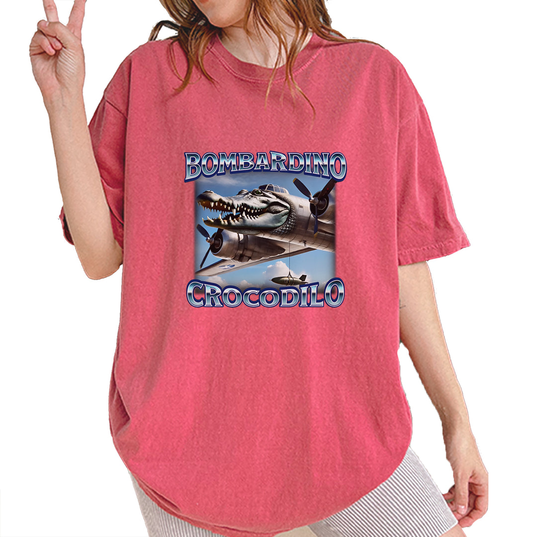 Bombardino Crocodilo Brainrot Vintage Soft Unisex T-shirt Brick