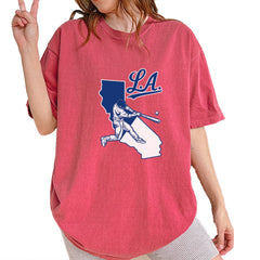 Los Angeles Baseball Batter Up Vintage Soft Unisex T-shirt Brick