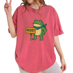Sign Resist Meme Frog Protest Vintage Soft Unisex T-shirt Brick