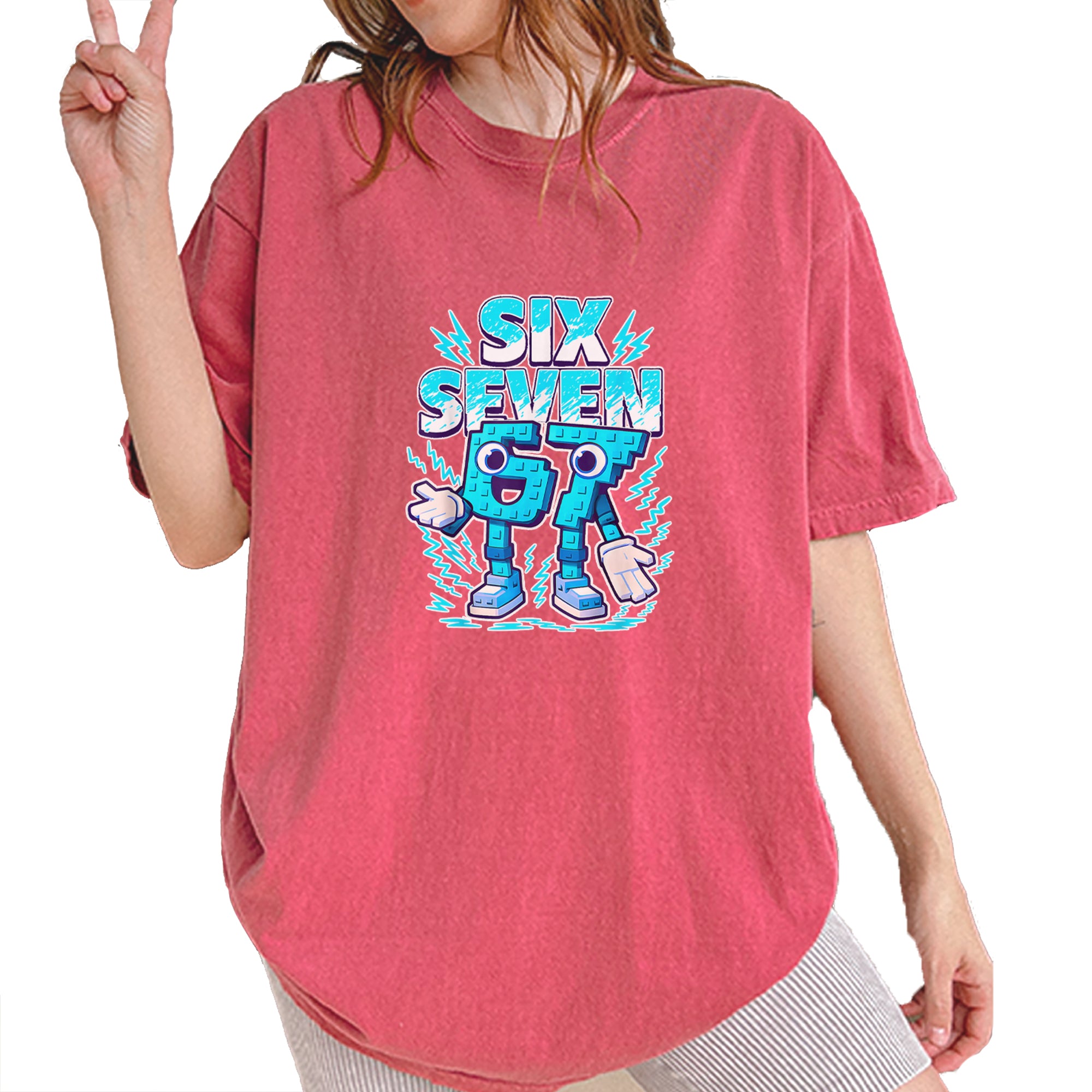 67 Brainrot Meme Slang Vintage Soft Unisex T-shirt Brick