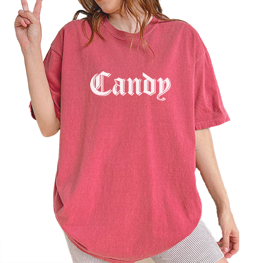 Candy Gothic Lettering Vintage Soft Unisex T-shirt Brick