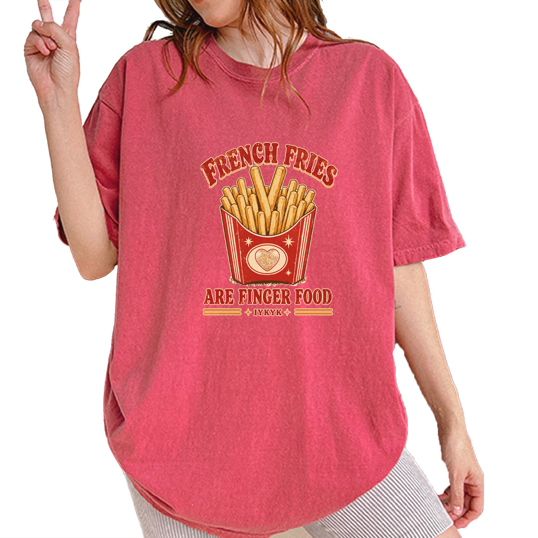 French Fries Are Finger Food IYKYK Vintage Soft Unisex T-shirt Brick