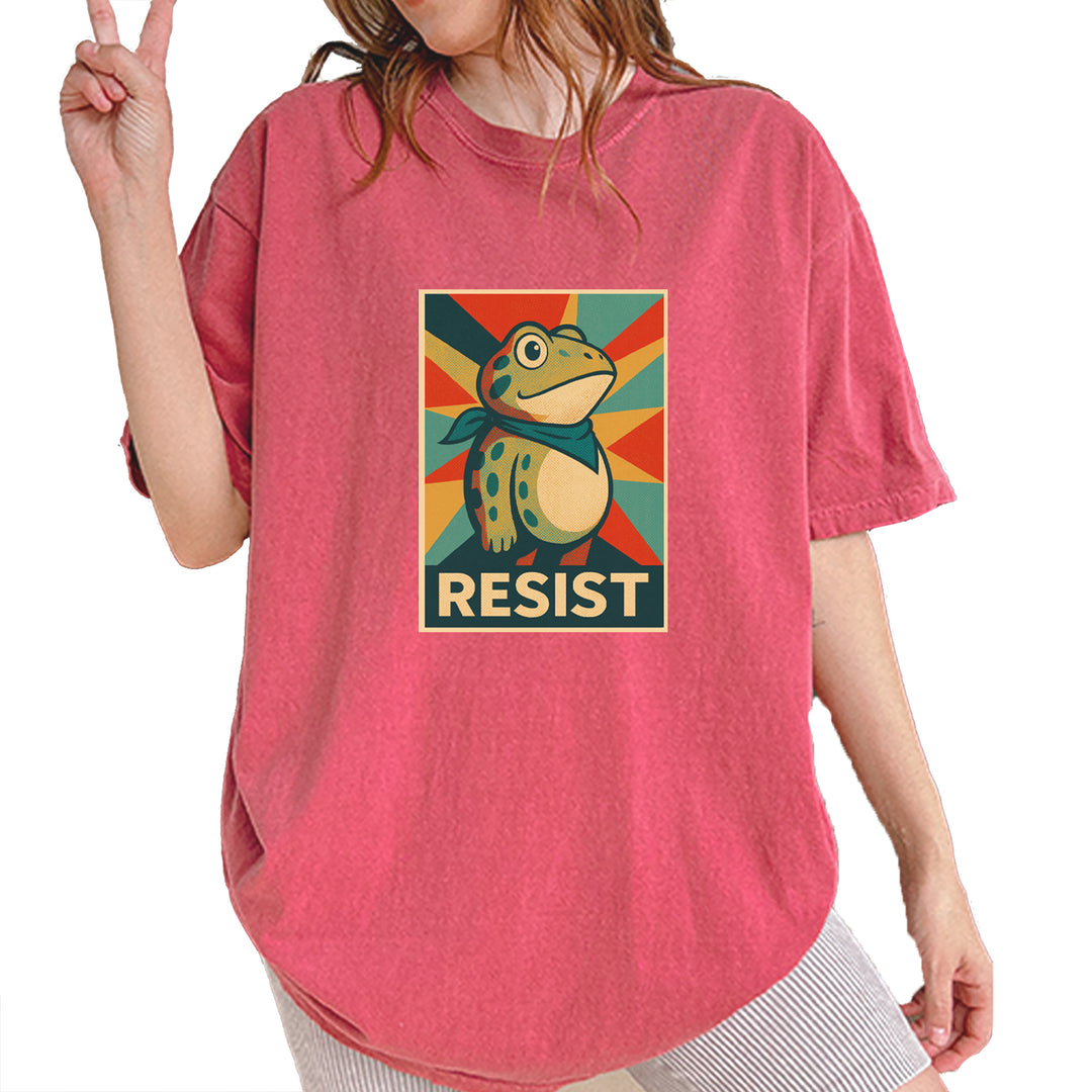 Resist Portland Protest Frog Vintage Soft Unisex T-shirt Brick