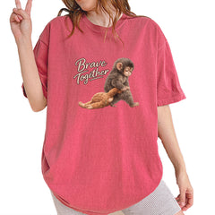 Punch Brave Together Stuffed Animal Vintage Soft Unisex T-shirt Brick