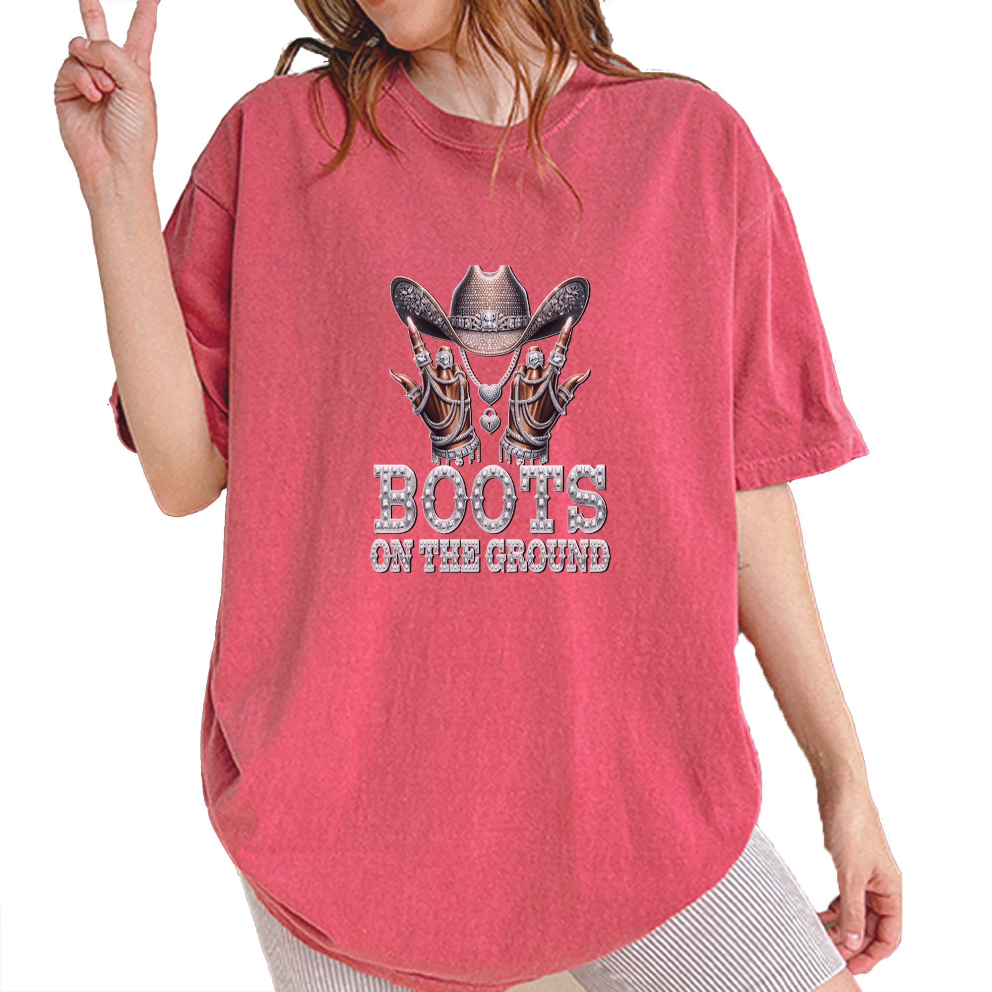 Boots On The Ground Bling Vintage Soft Unisex T-shirt Brick