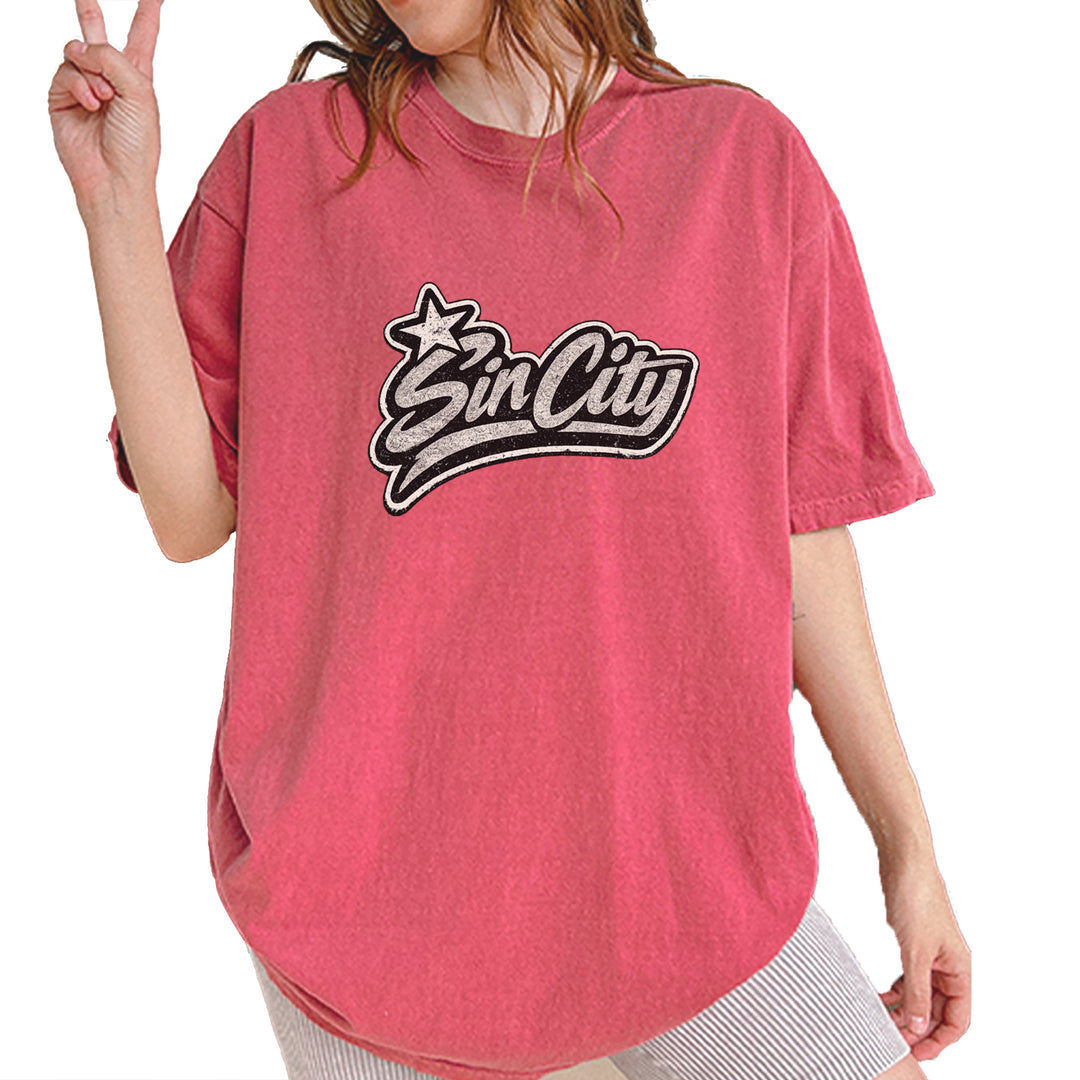 Sin City Vegas Retro Vintage Vintage Soft Unisex T-shirt Brick