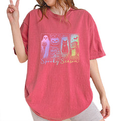 Spooky Season Cute Pastel Halloween Design Vintage Soft Unisex T-shirt Brick