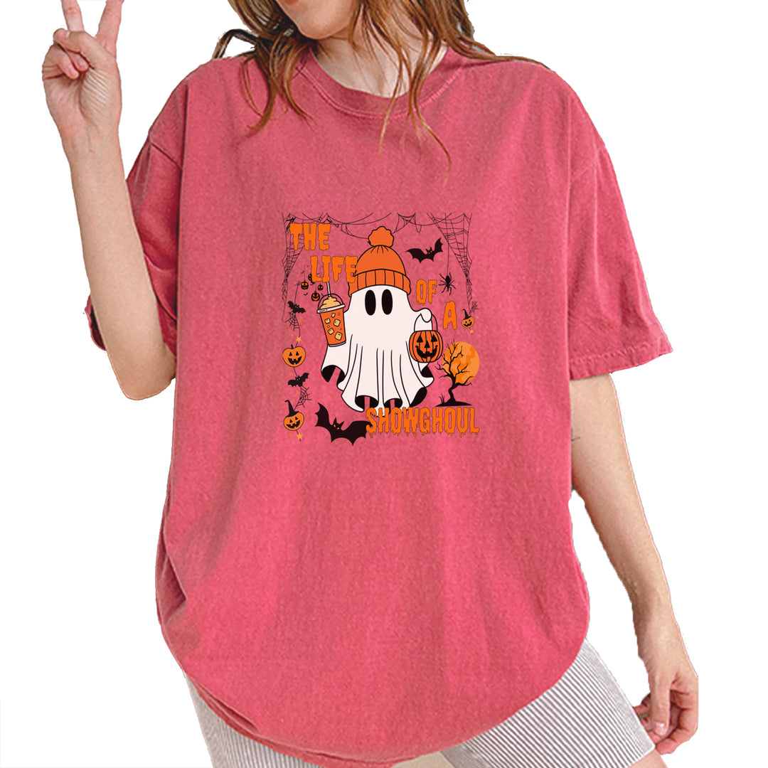 Life of a Showghoul Halloween Showgirl Vibes Vintage Soft Unisex T-shirt Brick