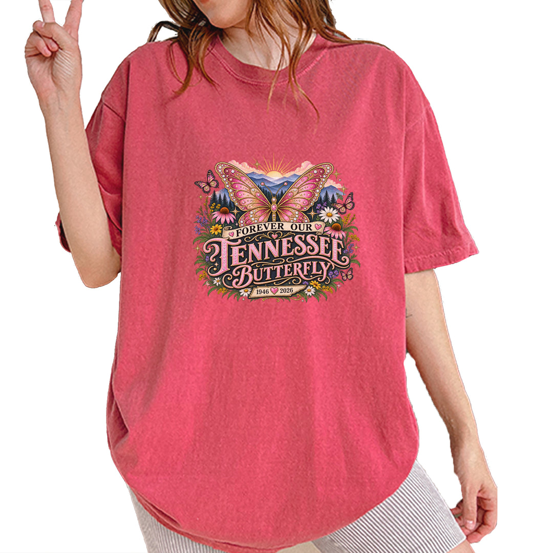 Forever Our Tennessee Butterfly Dolly Vintage Soft Unisex T-shirt Brick