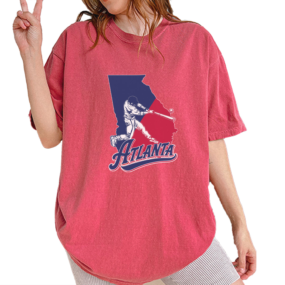 Atlanta Georgia Batter Up Vintage Soft Unisex T-shirt Brick