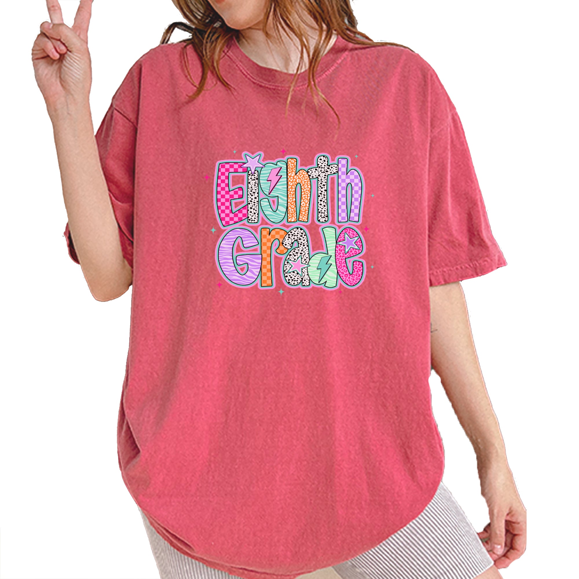 Eighth Grade Energy Colorful Back to School Vintage Soft Unisex T-shirt Brick