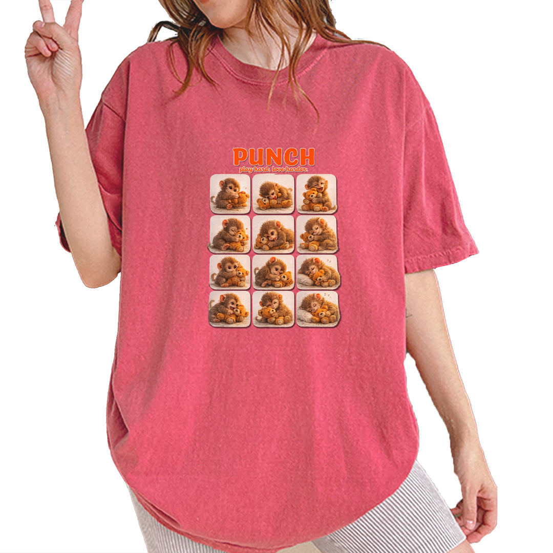Punch Play Hard Love Harder Vintage Soft Unisex T-shirt Brick