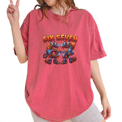 67 Lava Lightning Six Seven Meme Vintage Soft Unisex T-shirt Brick