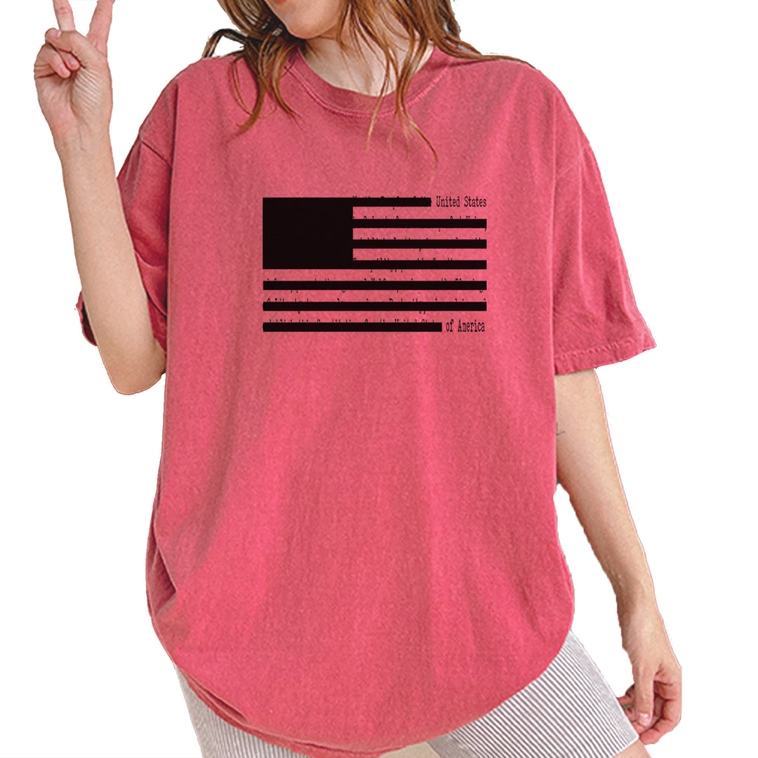 Redacted American Flag Vintage Soft Unisex T-shirt Brick