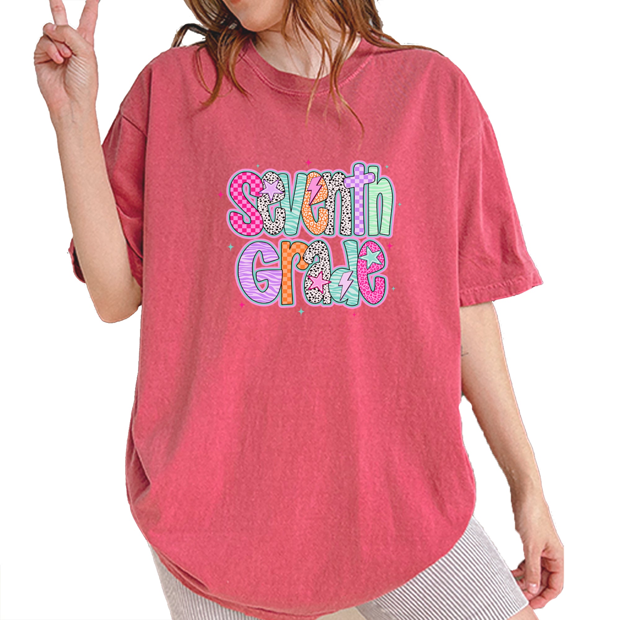 Seventh Grade Swagger Colorful Back to School Vintage Soft Unisex T-shirt Brick