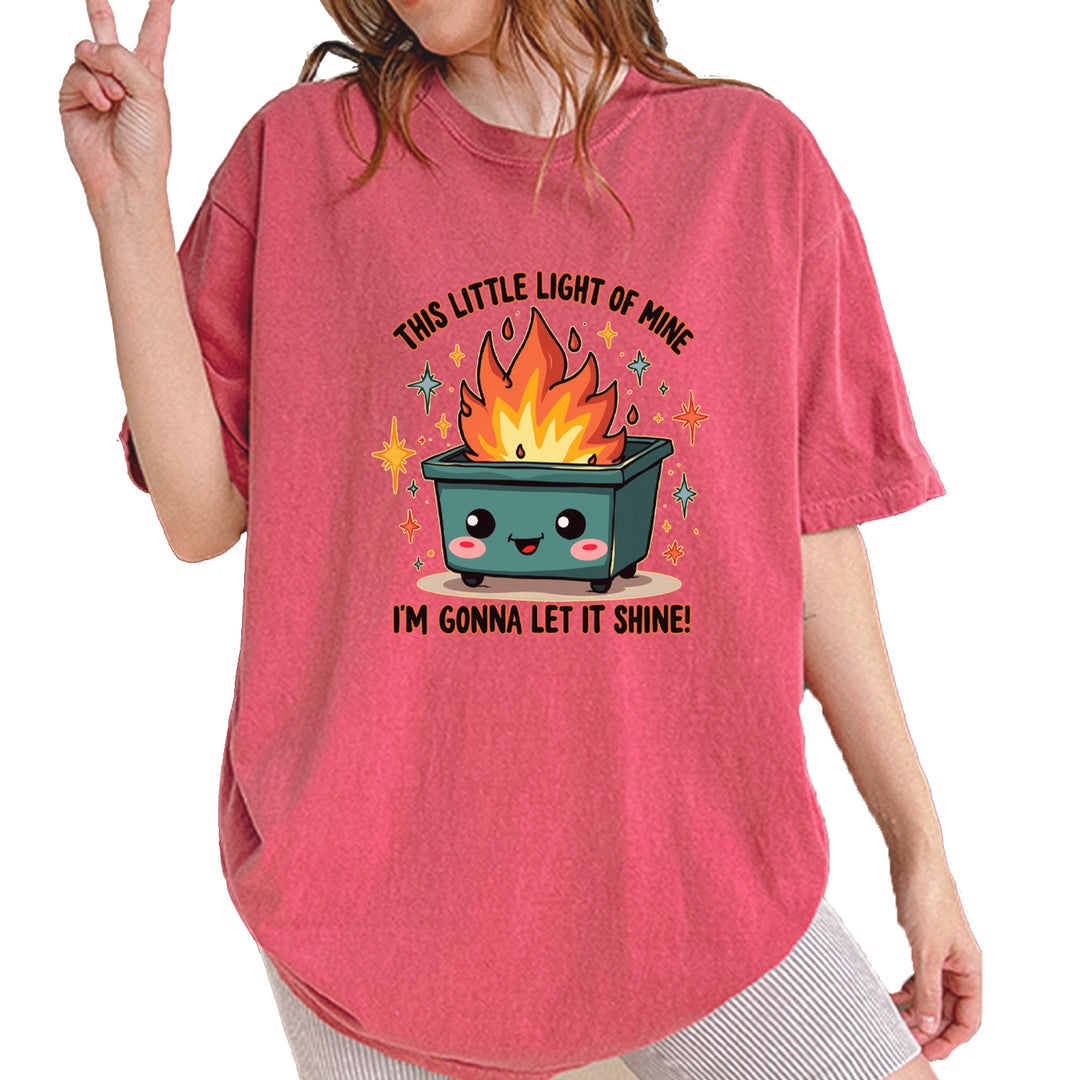 This Little Light of Mine Dumpster Fire Smile Face Vintage Soft Unisex T-shirt Brick