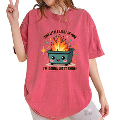 This Little Light of Mine Dumpster Fire Smile Face Vintage Soft Unisex T-shirt Brick