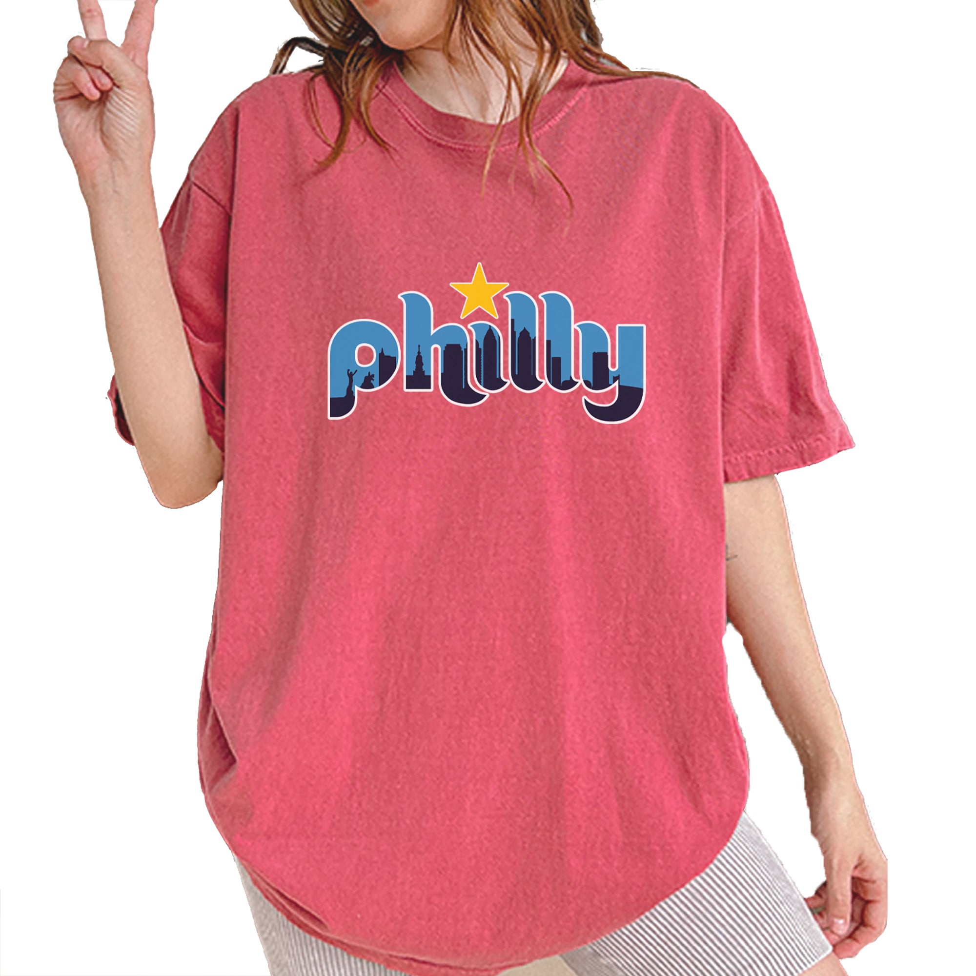 Skyline Philly Philadelphia Vintage Soft Unisex T-shirt Brick