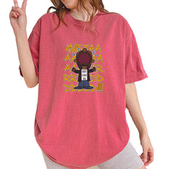 MUSTARD! Not Like Us Tv Off graphic on Garment-Dyed Heavyweight Unisex T-Shirt in Brick