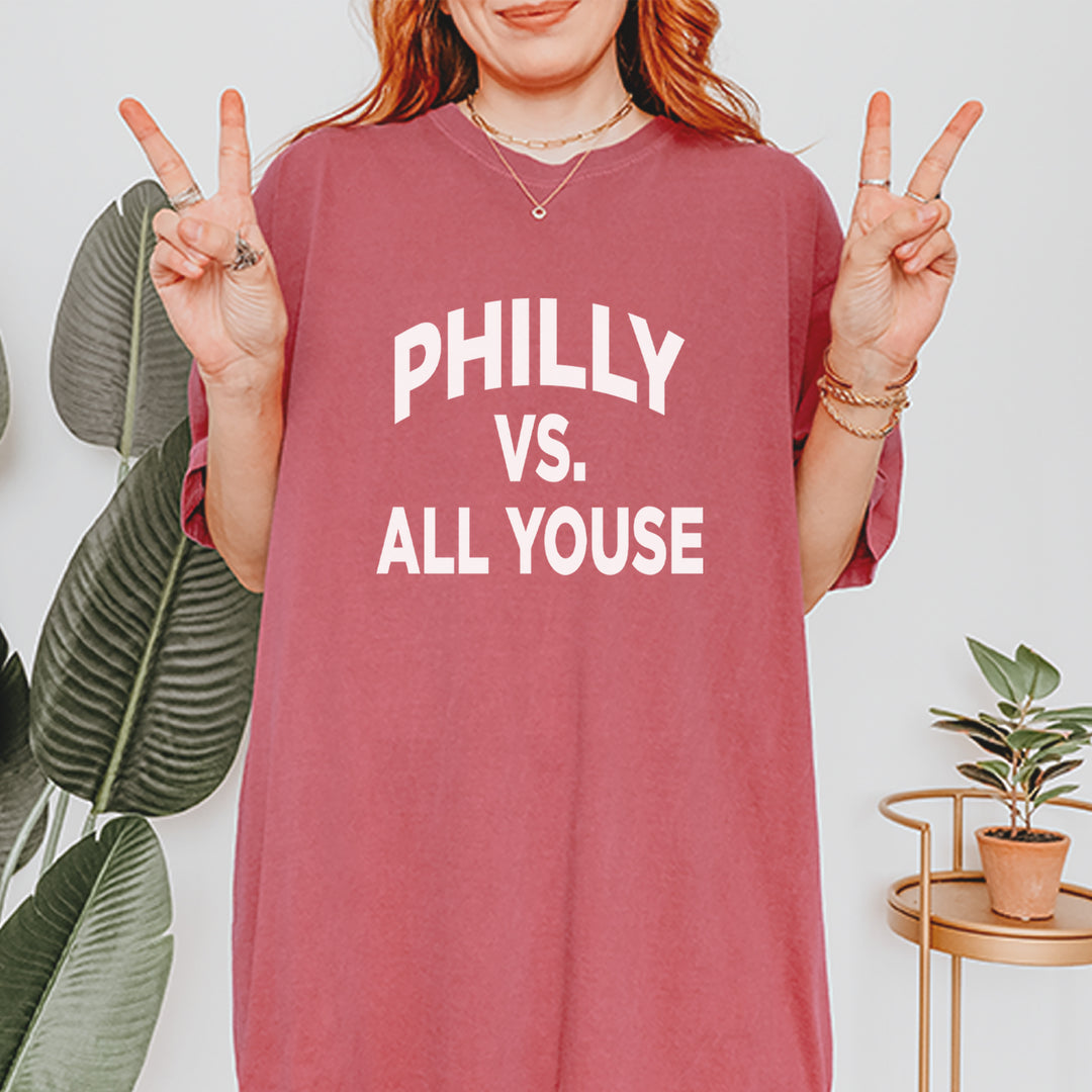 Philly Vs. All Youse Philly Thing graphic on Garment-Dyed Heavyweight Unisex T-Shirt alternate view 6