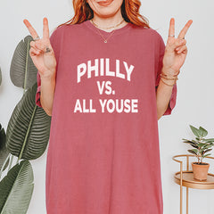 Philly Vs. All Youse Philly Thing graphic on Garment-Dyed Heavyweight Unisex T-Shirt alternate view 6