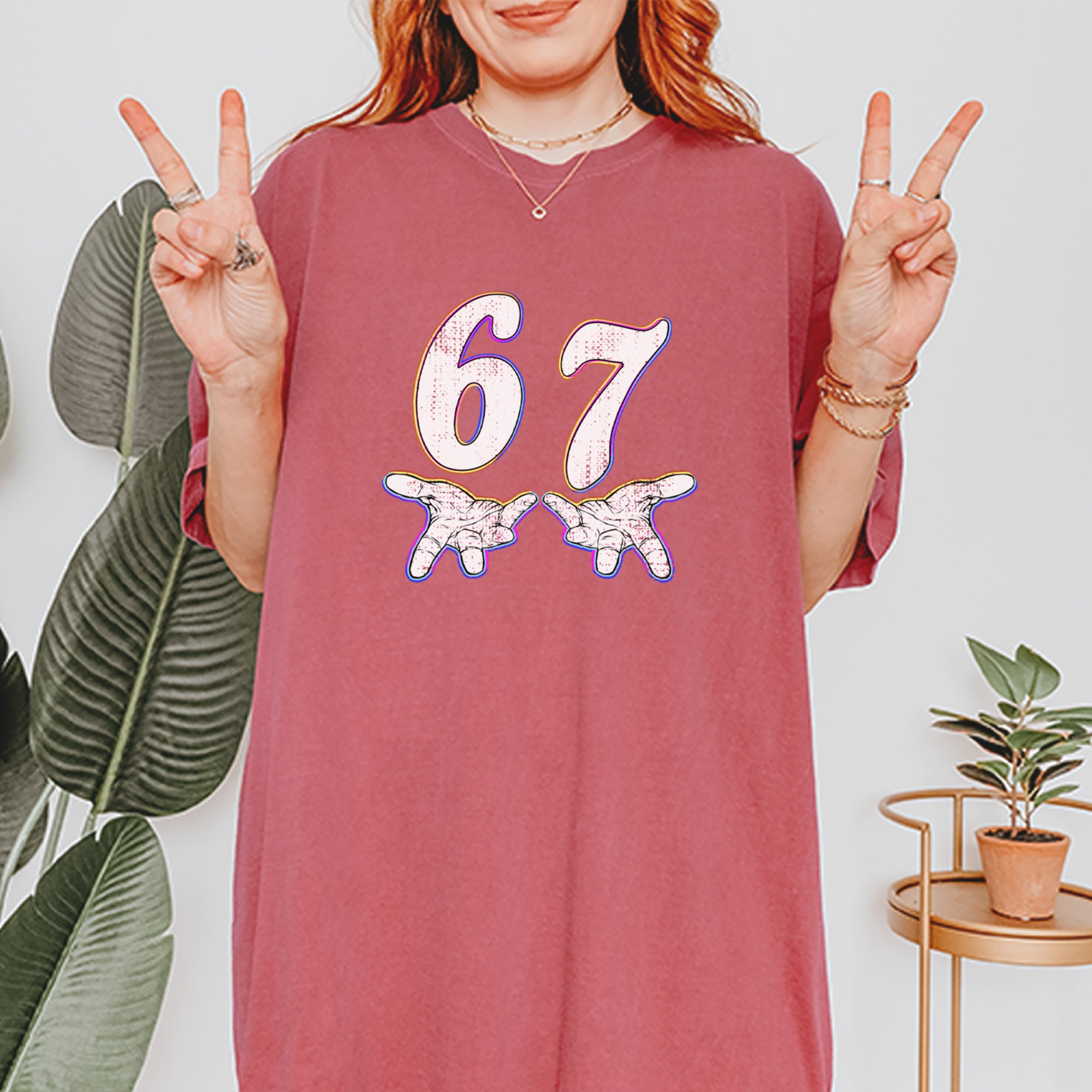 67 Hands Meme Viral Drill Vintage Soft Unisex T-shirt 