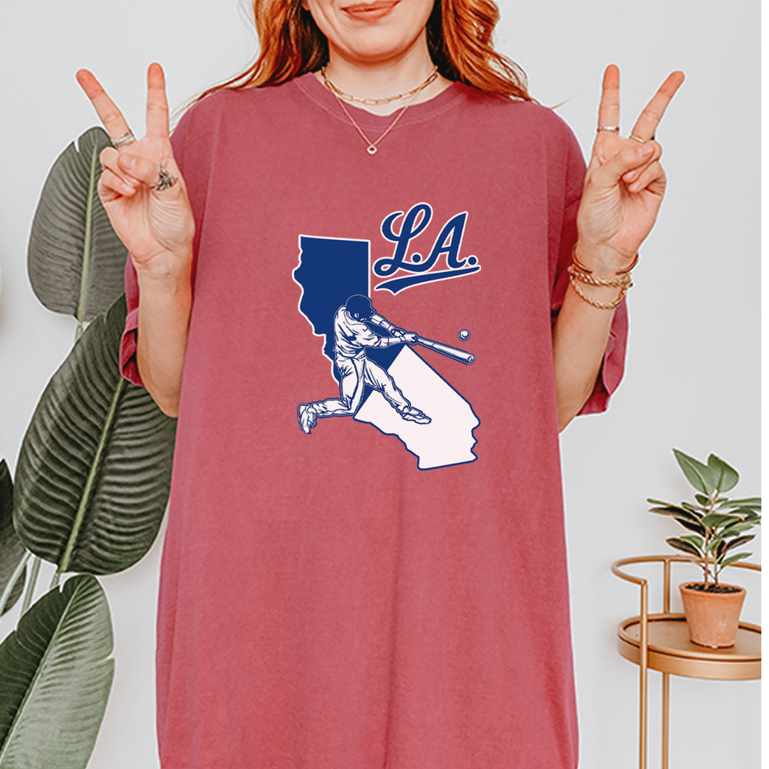 Los Angeles Baseball Batter Up Vintage Soft Unisex T-shirt 