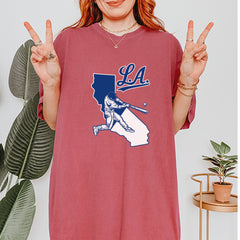 Los Angeles Baseball Batter Up Vintage Soft Unisex T-shirt 