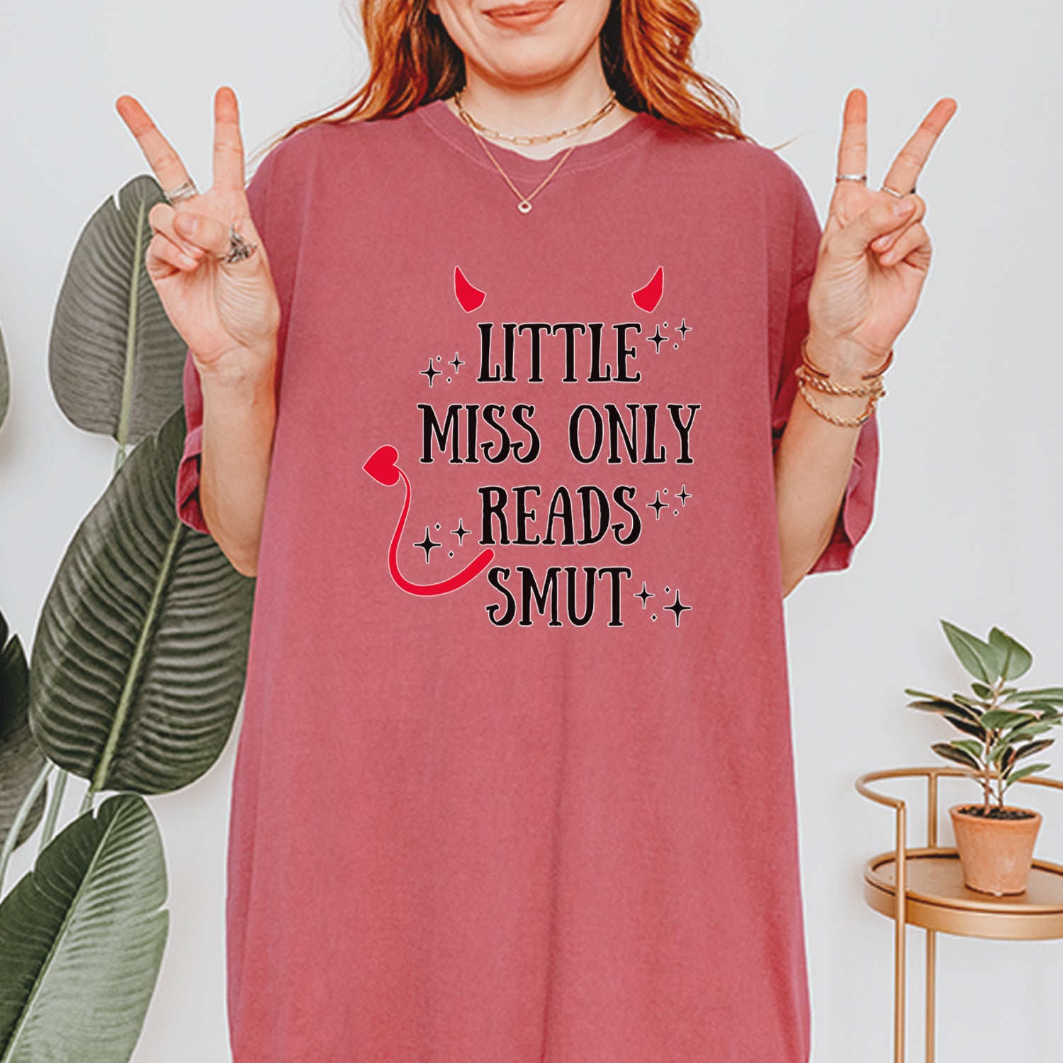 Little Miss Only Reads Smut Devilish Vintage Soft Unisex T-shirt 