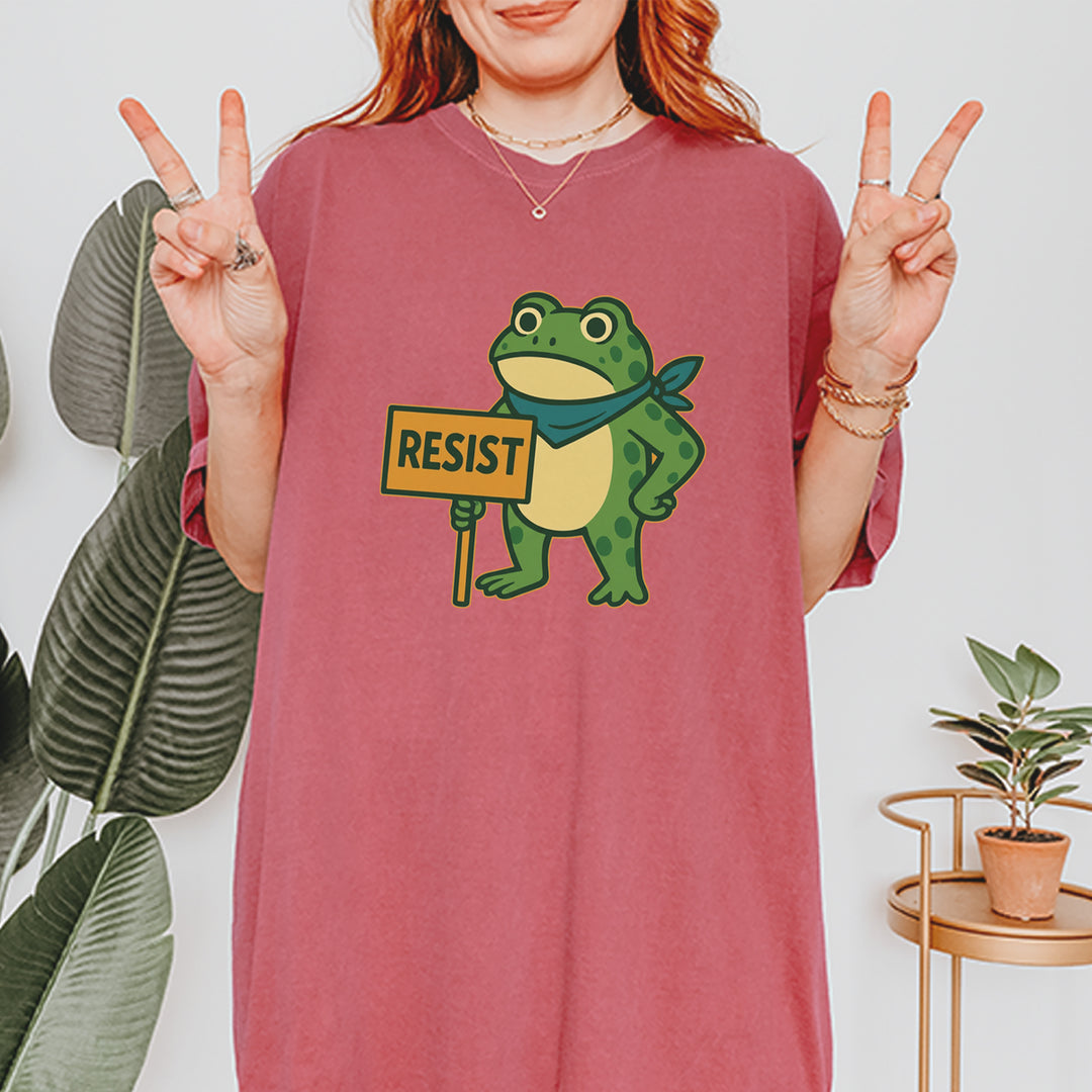 Sign Resist Meme Frog Protest Vintage Soft Unisex T-shirt 