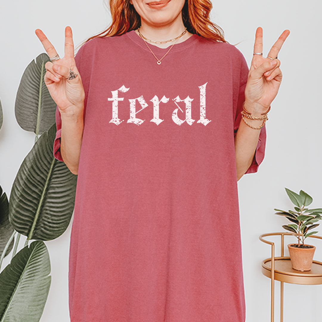 Feral Club Rat Festival Rave EDM graphic on Garment-Dyed Heavyweight Unisex T-Shirt alternate view 6