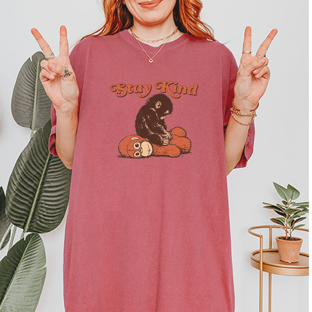 Punch Stay Kind Macaque Vintage Soft Unisex T-shirt 