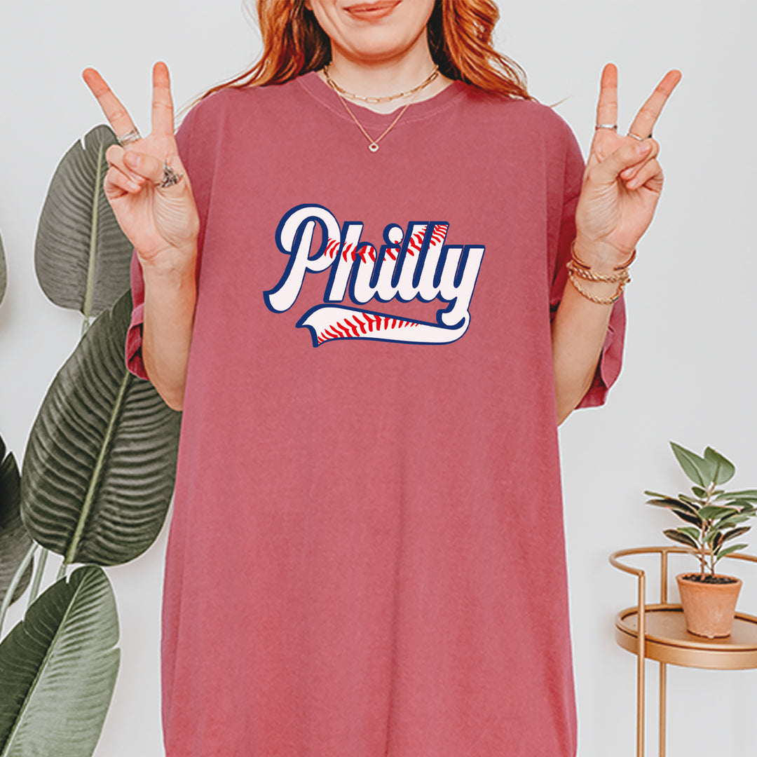 Philly Baseball Stitching Vintage Soft Unisex T-shirt 
