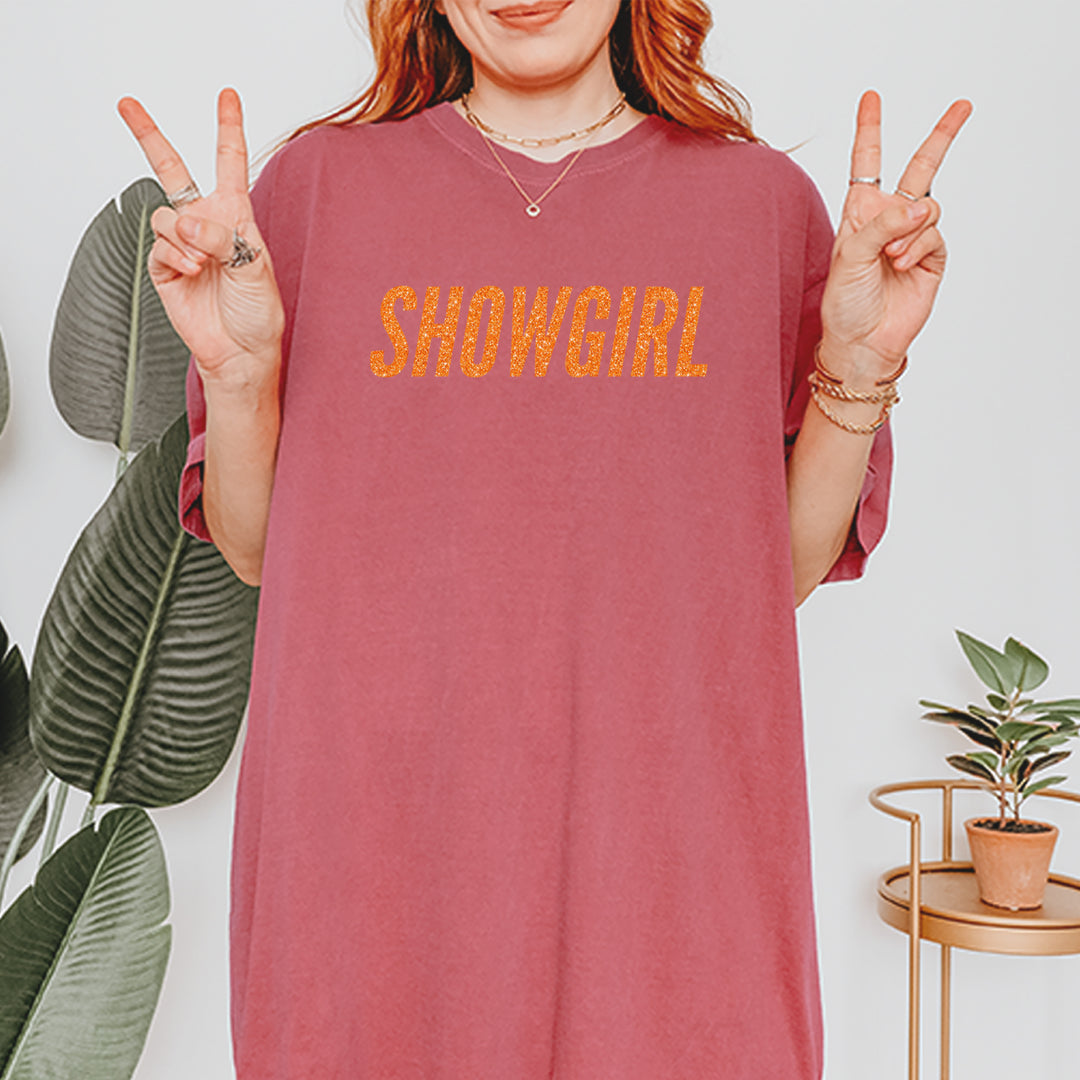 Showgirl Orange Glitter Vintage Soft Unisex T-shirt 