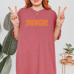 Showgirl Orange Glitter Vintage Soft Unisex T-shirt 