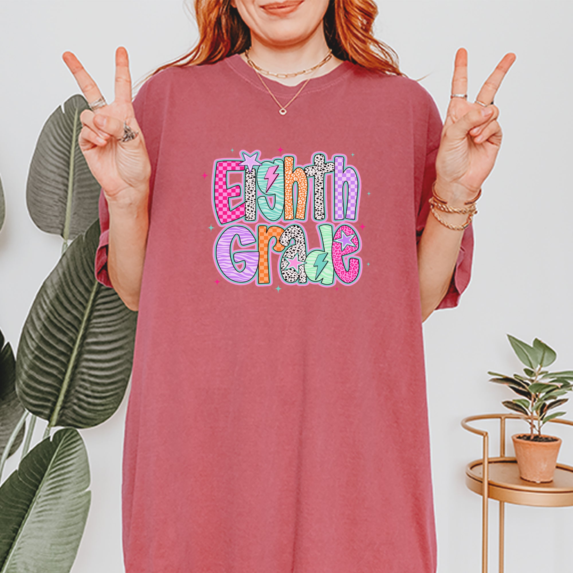 Eighth Grade Energy Colorful Back to School Vintage Soft Unisex T-shirt 