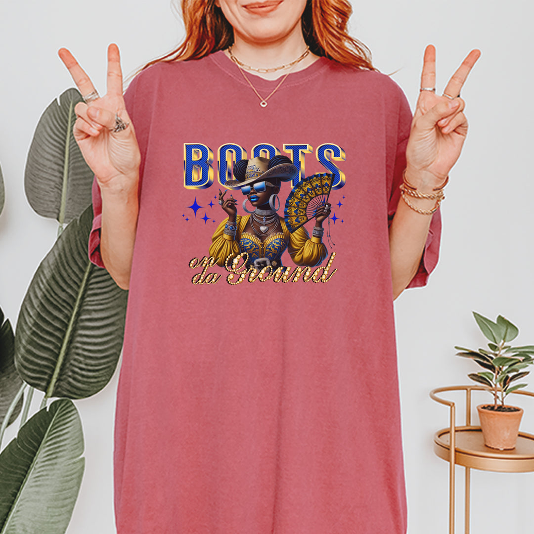 Boots On Da Ground Folding Fan Vintage Soft Unisex T-shirt 