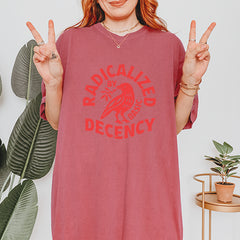 Radicalized by Basic Decency Dove Protest Statement Vintage Soft Unisex T-shirt 