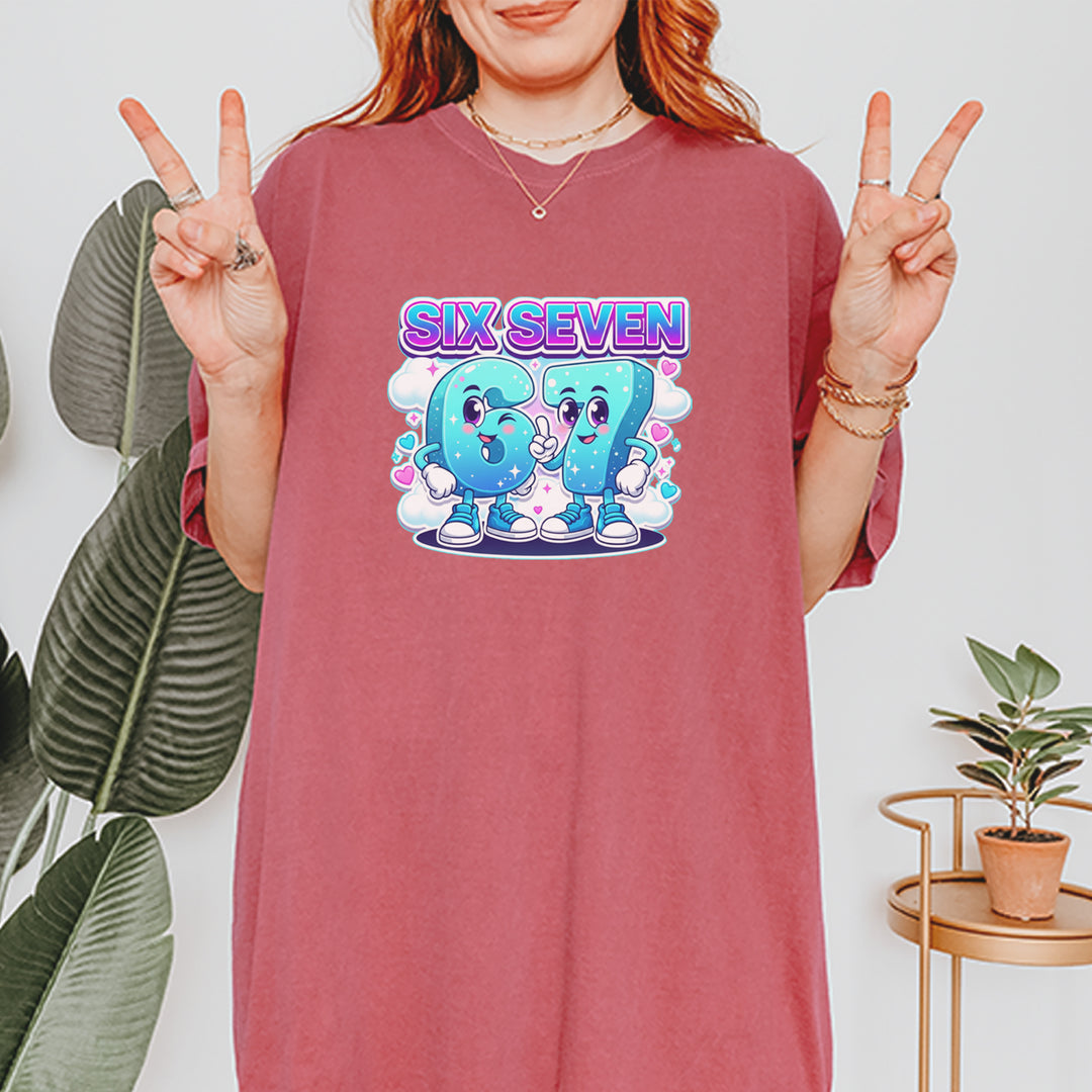 67 Six Seven Meme Kawaii Cloud Vintage Soft Unisex T-shirt 