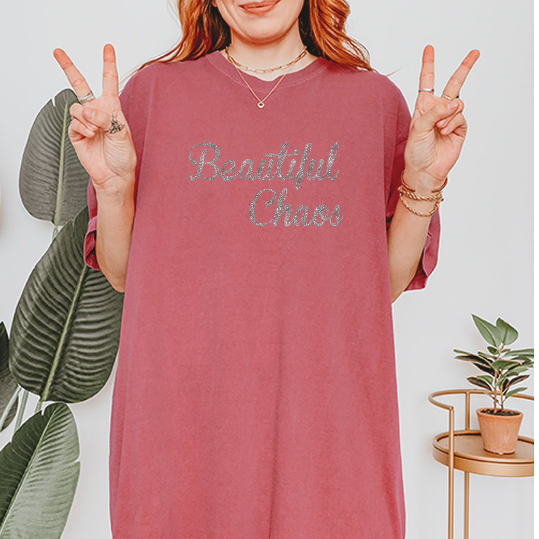 Beautiful Chaos Glitter Music Festival Vintage Soft Unisex T-shirt 