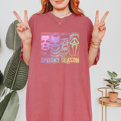 Spooky Season Horror Icons Halloween Vintage Soft Unisex T-shirt 
