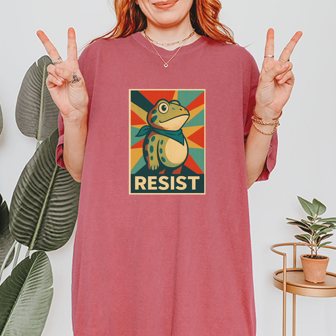 Resist Portland Protest Frog Vintage Soft Unisex T-shirt 