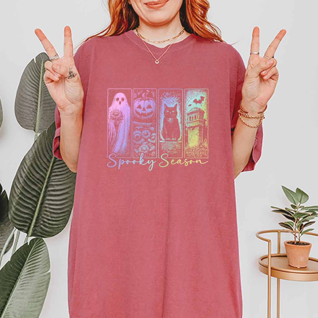 Spooky Season Cute Pastel Halloween Design Vintage Soft Unisex T-shirt 