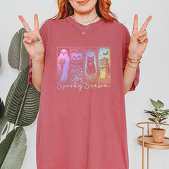 Spooky Season Cute Pastel Halloween Design Vintage Soft Unisex T-shirt 
