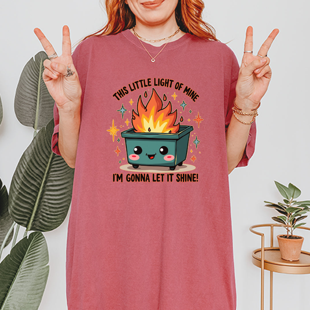 This Little Light of Mine Dumpster Fire Smile Face Vintage Soft Unisex T-shirt 